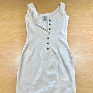 Unique White Denim Button Up Dress